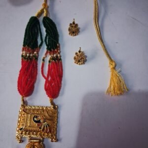 ANIKARA Diamond gold-plated Kundan Rani Haar bridal necklace set with matching earrings